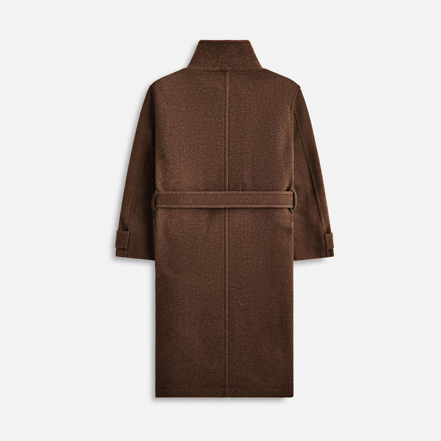 Brown Men Kith Lemaire Wrap With Contrast Stitch Coats | 7102-GDWOX