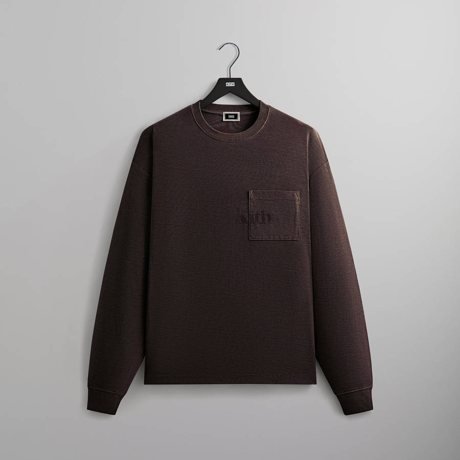 Brown Men Kith Long Sleeve Quinn T-Shirt | 0645-QUFOP