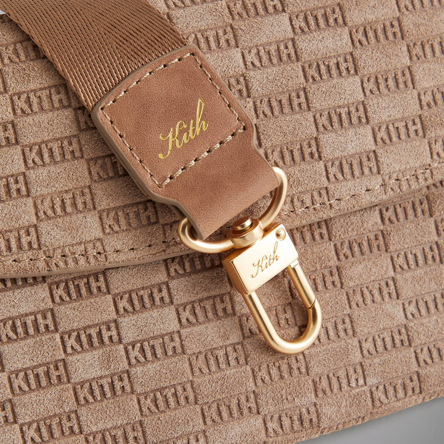 Brown Men Kith Monogram Suede Double Crossbody Pouch Bags | 9420-XEBMV