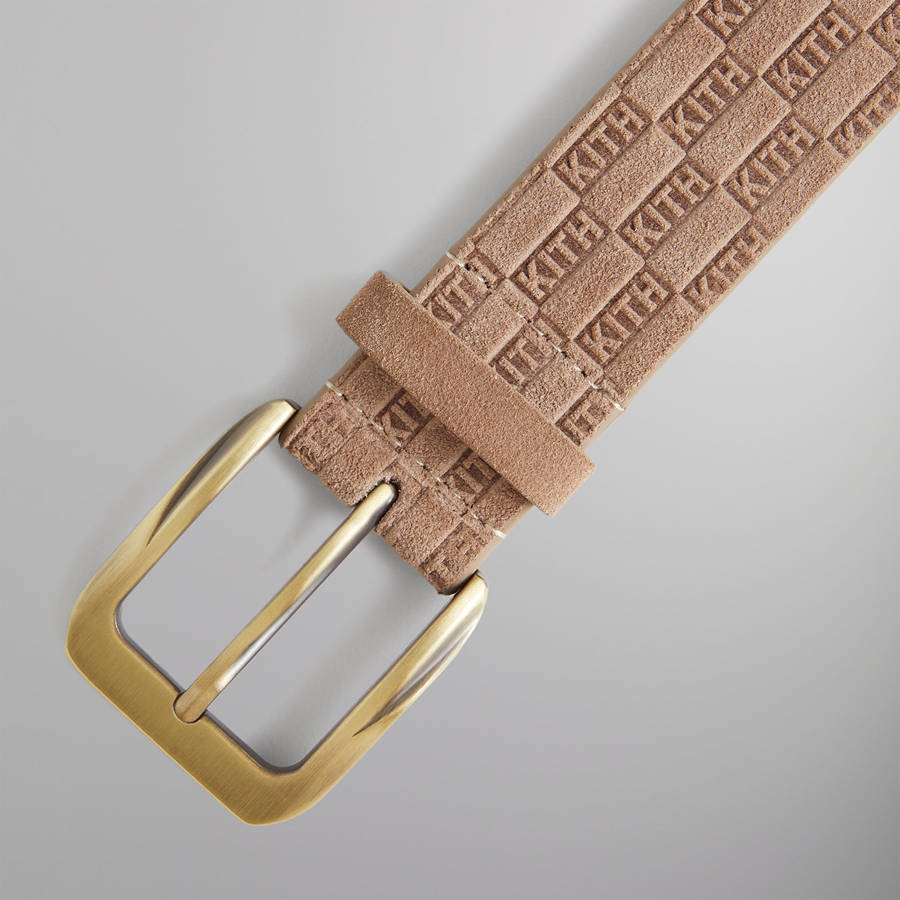 Brown Men Kith Monogram Suede Leather Belts | 8024-FYRWK