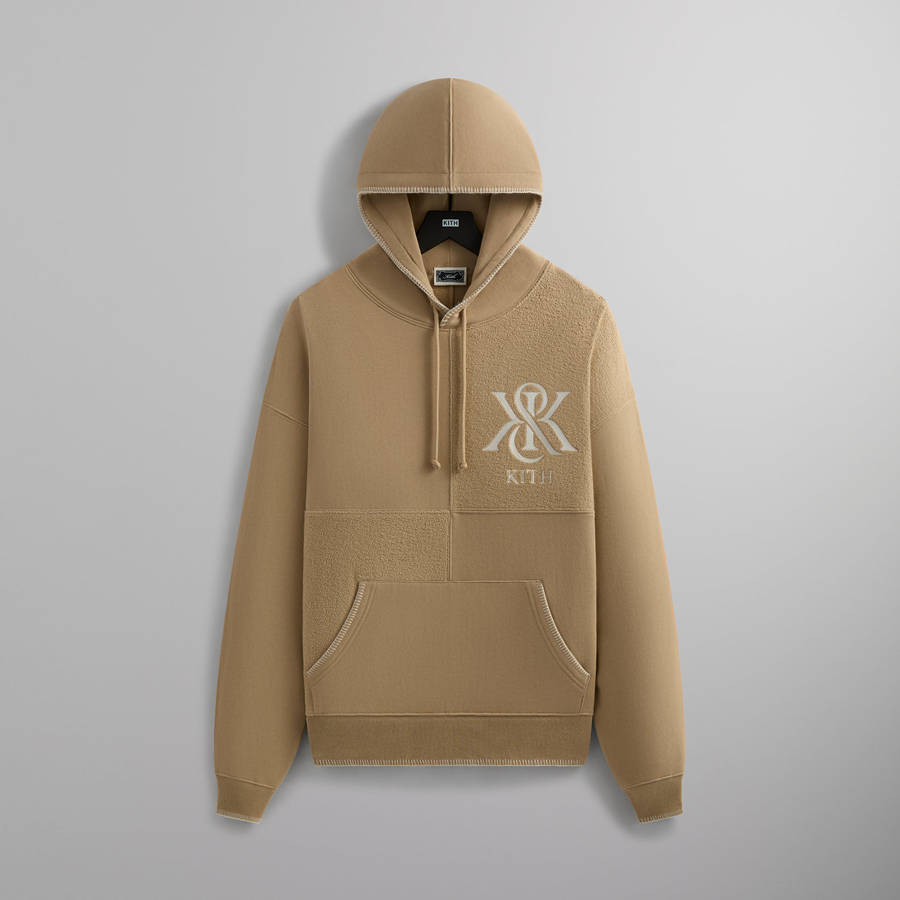 Brown Men Kith Panelled Nelson Hoodie.. Sweatshirts | 5376-EYLQN