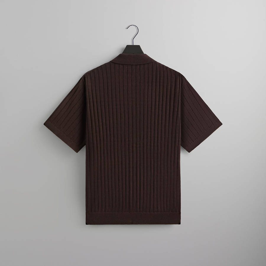 Brown Men Kith Rhys Knit Stripe Buttondown Shirts | 4109-ISCBD