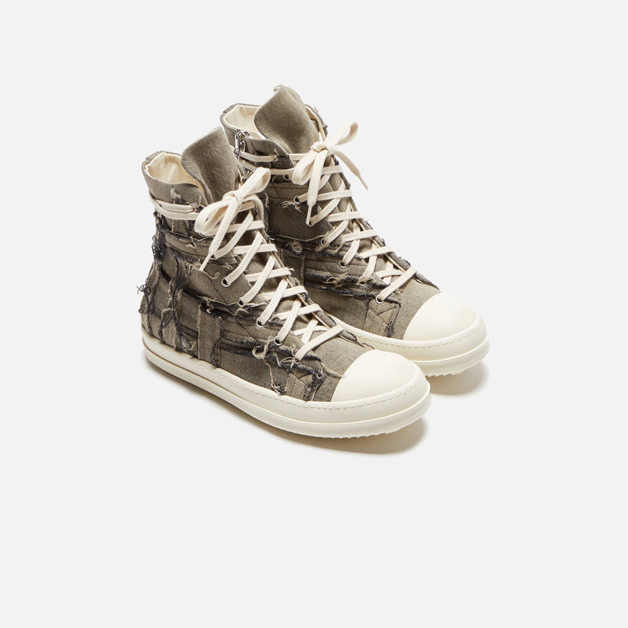 Brown Men Kith Rick Owens DRKSHDW Slashed Sneakers | 5963-HELFW