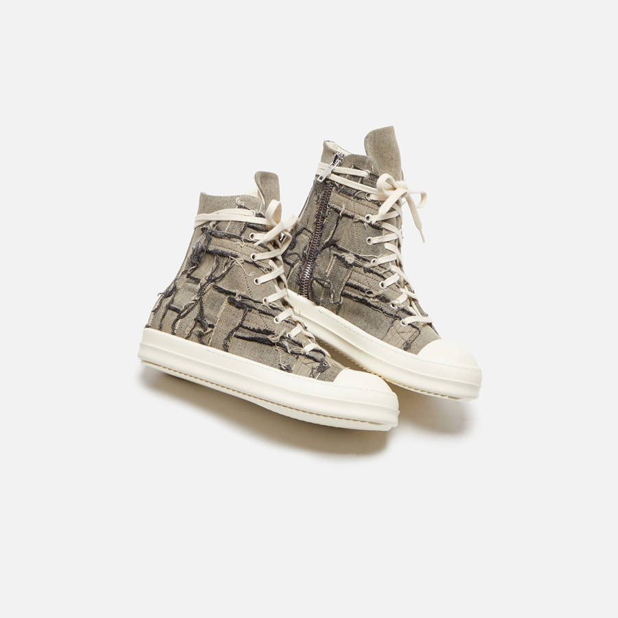 Brown Men Kith Rick Owens DRKSHDW Slashed Sneakers | 5963-HELFW