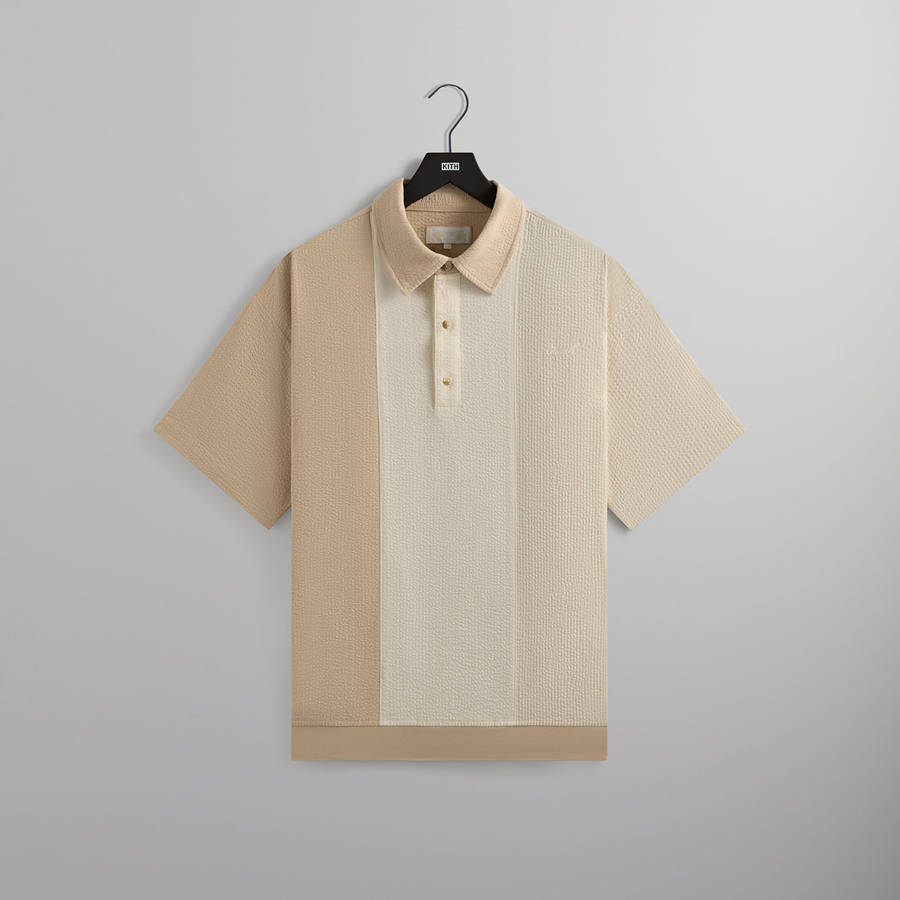 Brown Men Kith Seersucker Harway Polo Shirts | 6084-NYKSL