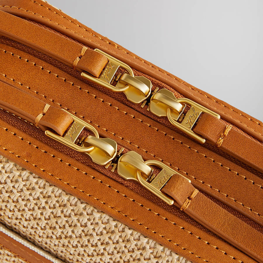Brown Men Kith Sherman Raffia Crossbody Bags | 5901-ONMZR
