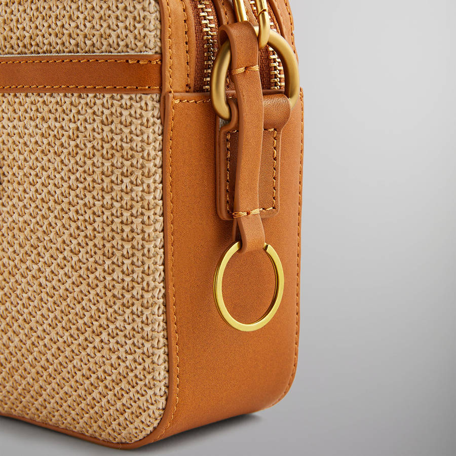 Brown Men Kith Sherman Raffia Crossbody Bags | 5901-ONMZR