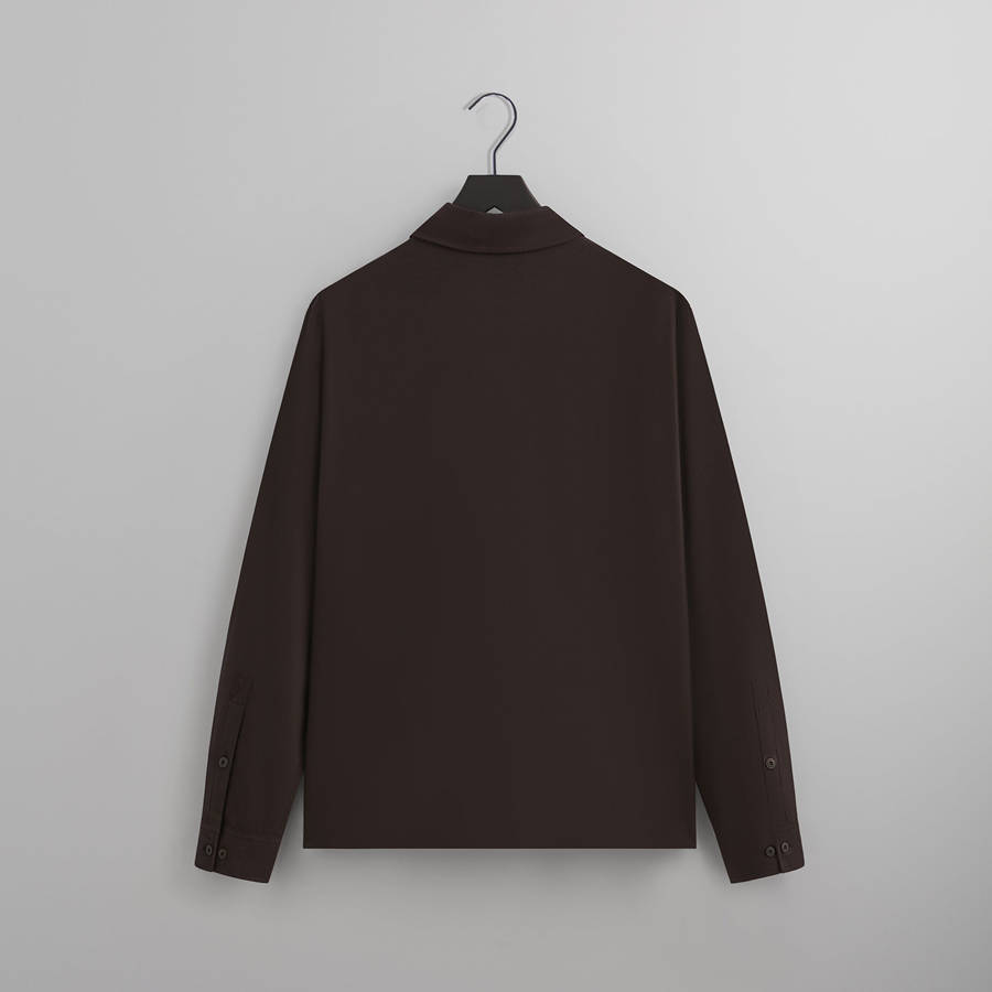 Brown Men Kith Silk Cotton Long Sleeve Boxy Collar Shirts | 8465-XRNGD