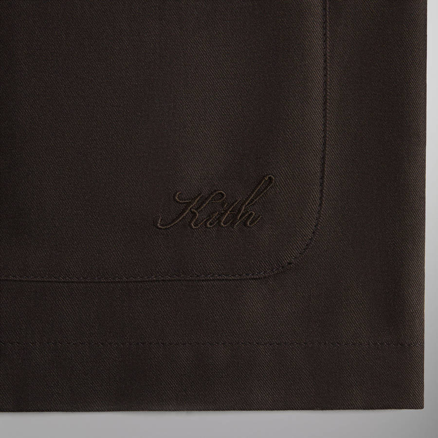 Brown Men Kith Silk Cotton Long Sleeve Boxy Collar Shirts | 8465-XRNGD