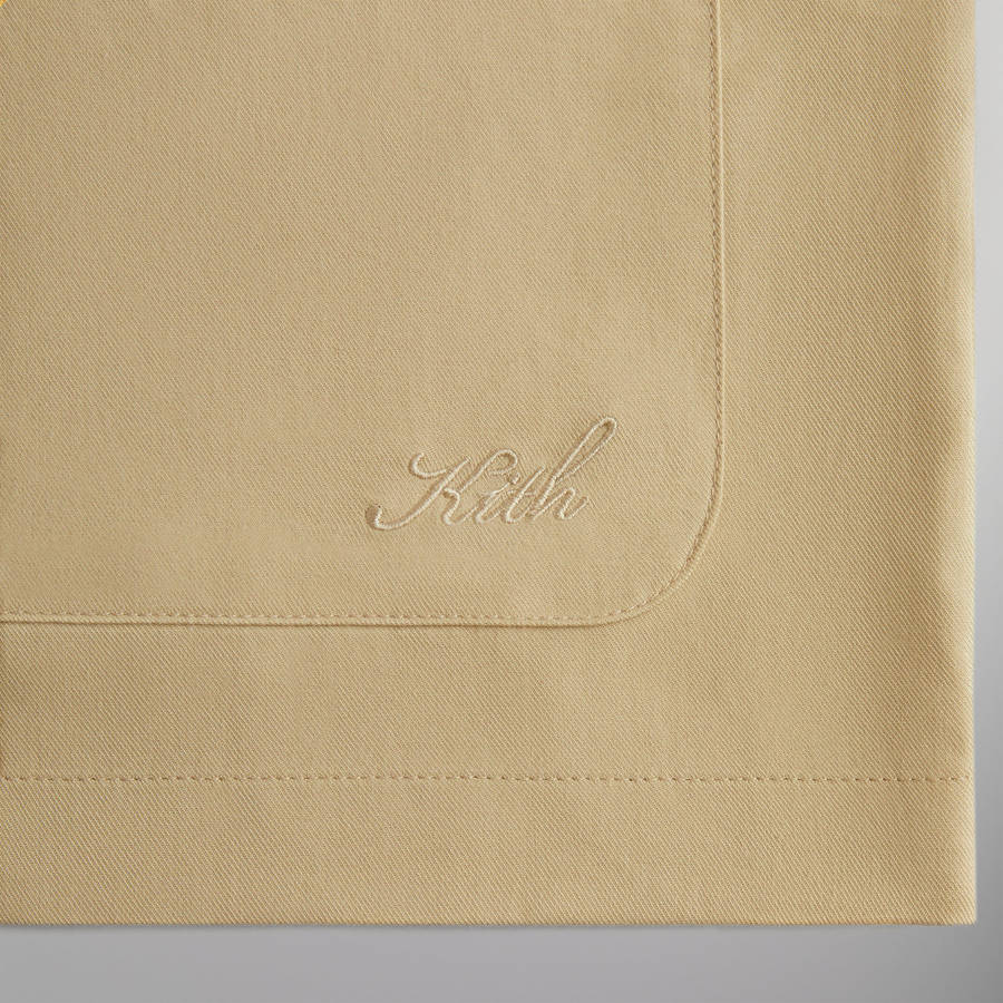 Brown Men Kith Silk Cotton Long Sleeve Boxy Collar Shirts | 1794-TDCMI
