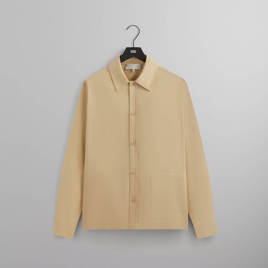 Brown Men Kith Silk Cotton Long Sleeve Boxy Collar Shirts | 1794-TDCMI