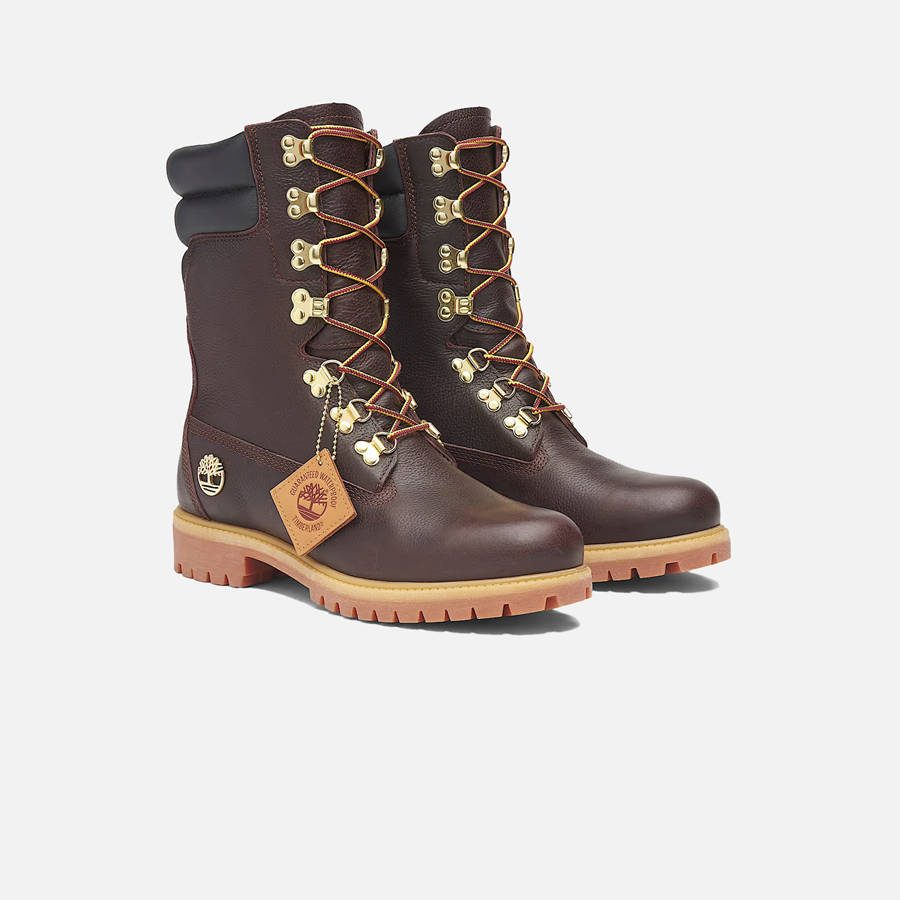 Brown Men Kith Timberland Premium Tall Lace Up Waterproof Boots | 8760-JWZAG