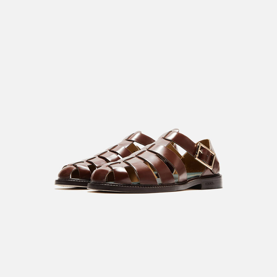 Brown Men Kith VINNY's Fisherman Sandals | 6217-IWFMC