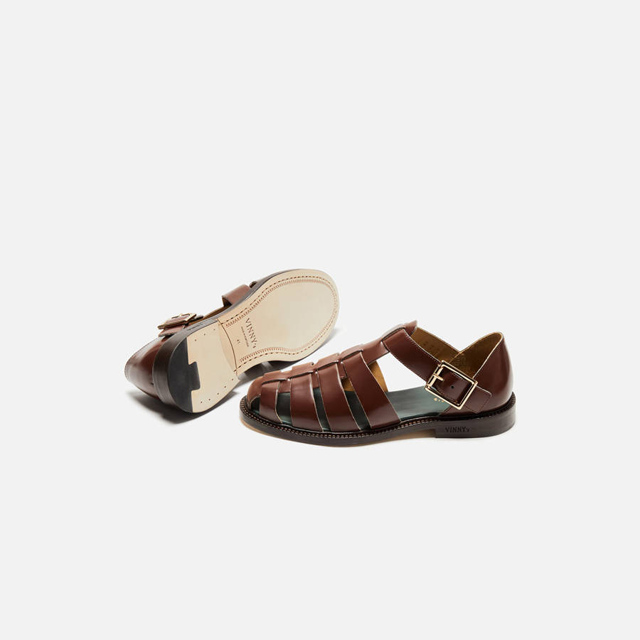 Brown Men Kith VINNY's Fisherman Sandals | 6217-IWFMC