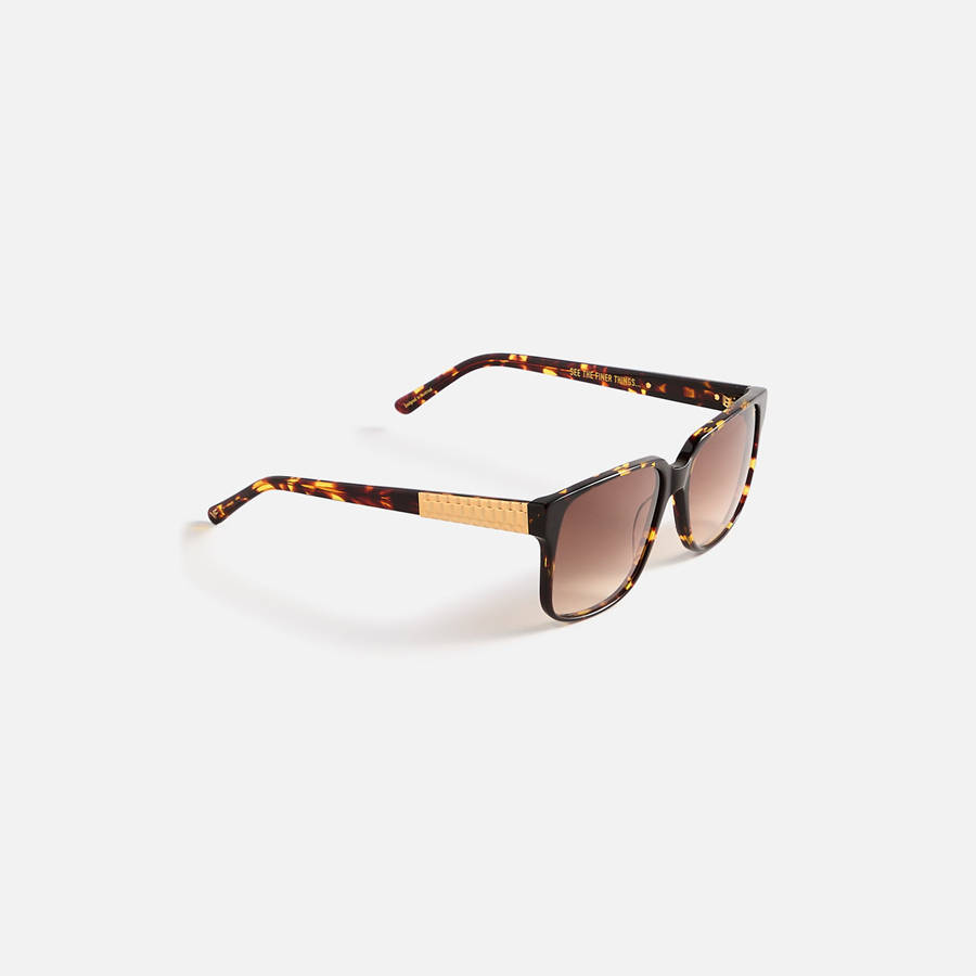 Brown Men Kith Vintage Frames Connoisseur Brown Tortoise Acetate Sunglasses | 8210-GZDNK