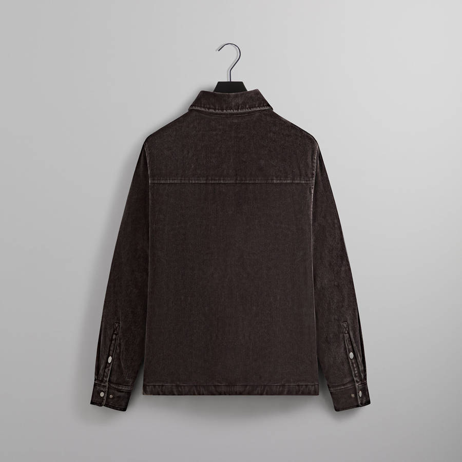 Brown Men Kith Washed Corduroy Brixton Puffed Shirt Jackets | 6302-JHQDY