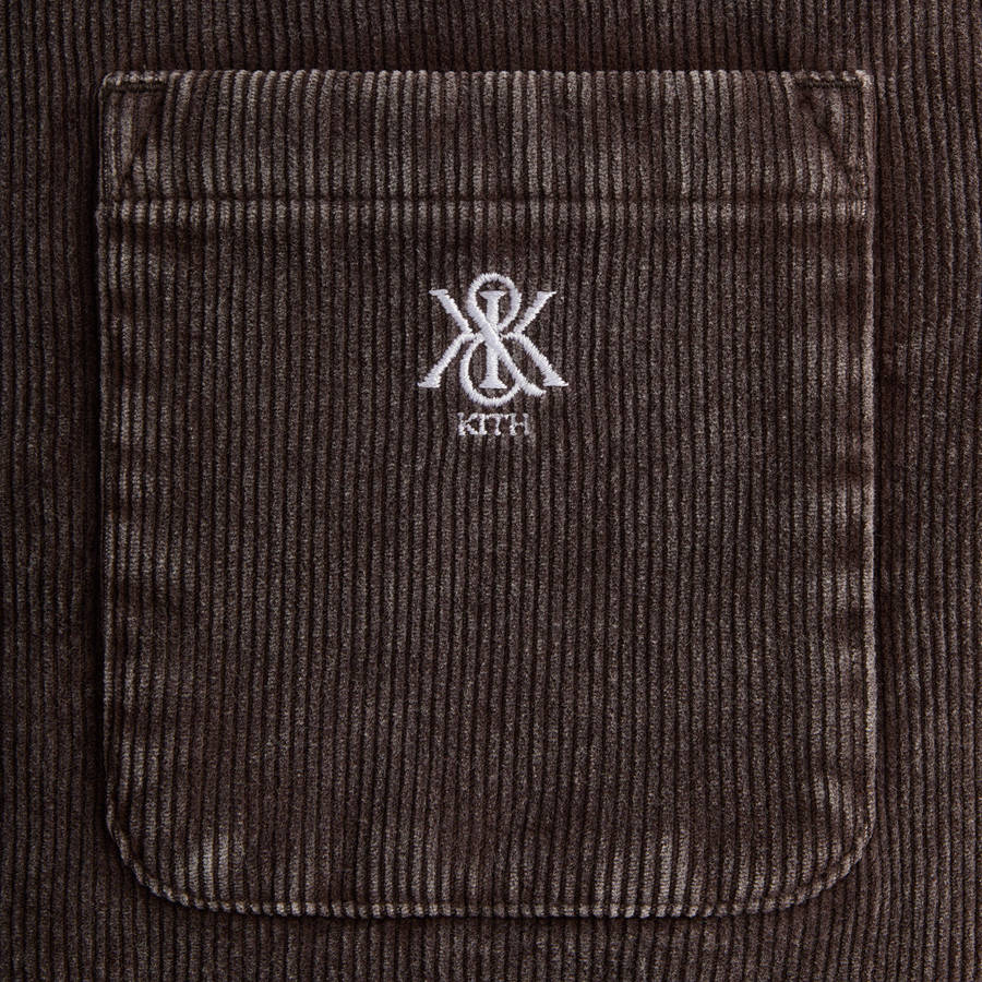 Brown Men Kith Washed Corduroy Brixton Puffed Shirt Jackets | 6302-JHQDY