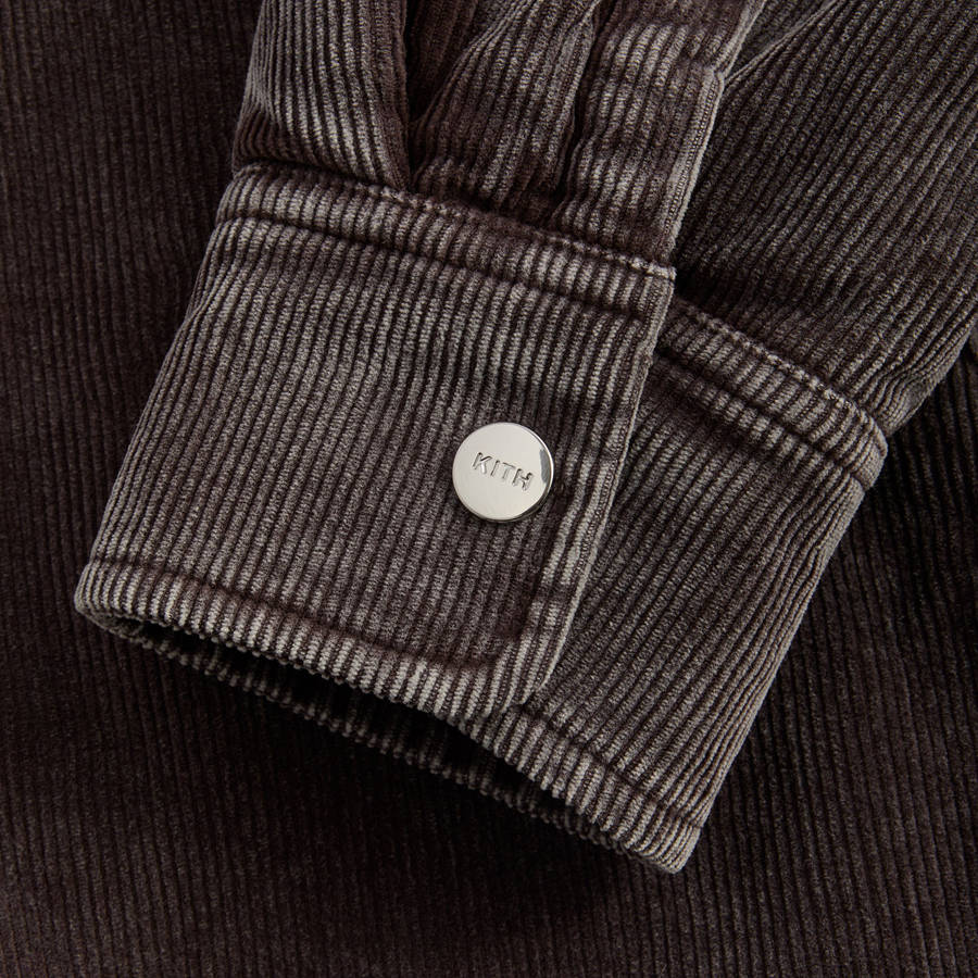 Brown Men Kith Washed Corduroy Brixton Puffed Shirt Jackets | 6302-JHQDY