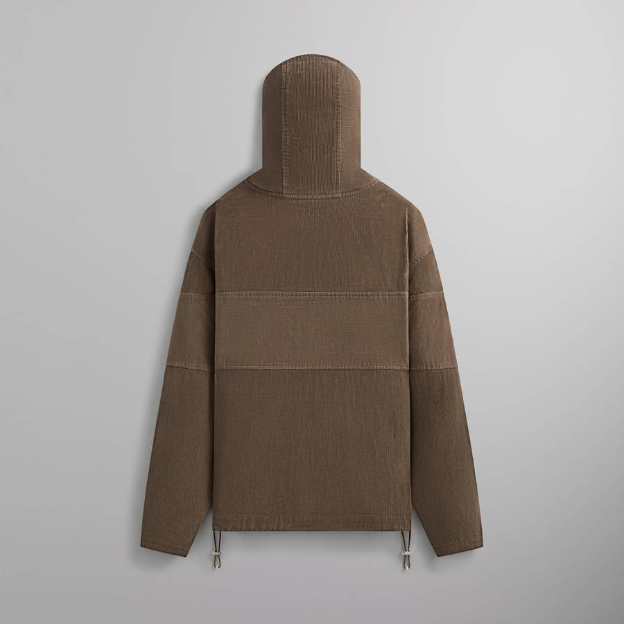 Brown Men Kith Washed Corduroy Caden Hoodie Sweatshirts | 2046-GXETB