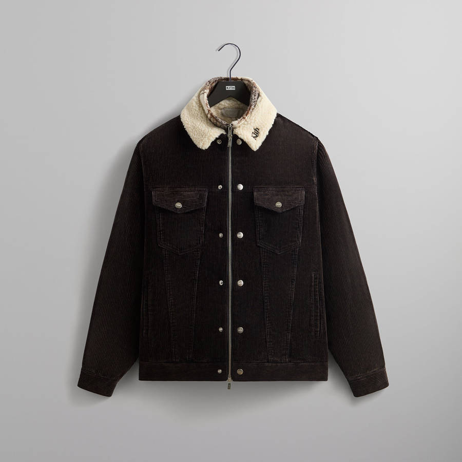 Brown Men Kith Washed Corduroy Laight Jackets | 7184-BXSPC