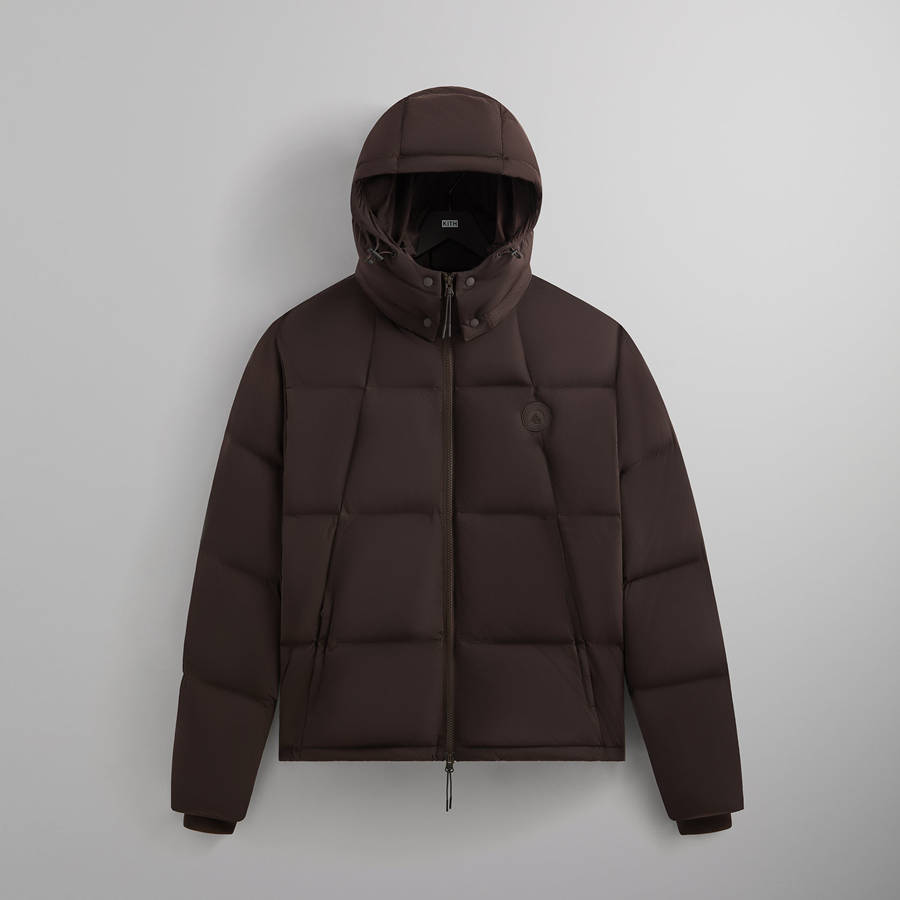 Brown Men Kith Wrinkle Nylon Midi Puffers | 9784-SIOCY