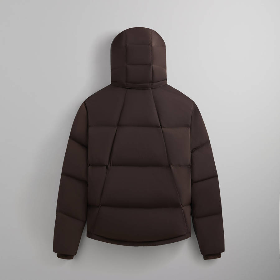 Brown Men Kith Wrinkle Nylon Midi Puffers | 9784-SIOCY