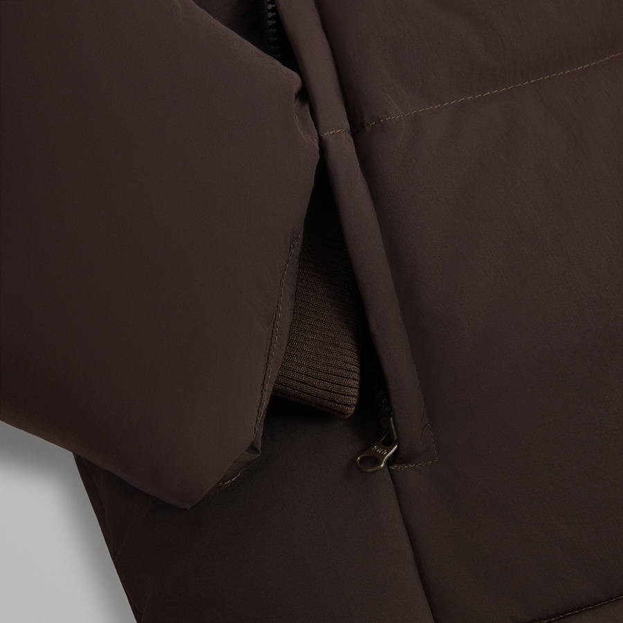 Brown Men Kith Wrinkle Nylon Midi Puffers | 9784-SIOCY