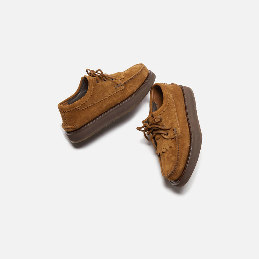 Brown Men Kith Yuketen Italian Blucher Rocker Sole Loafers | 8136-OVMHK
