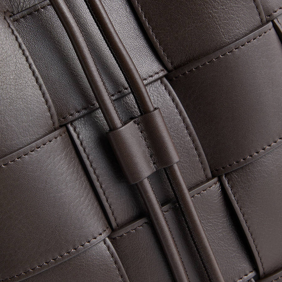 Brown Men Kith and Giorgio Armani Leather Woven Rucksack Bags | 8639-WEYLF