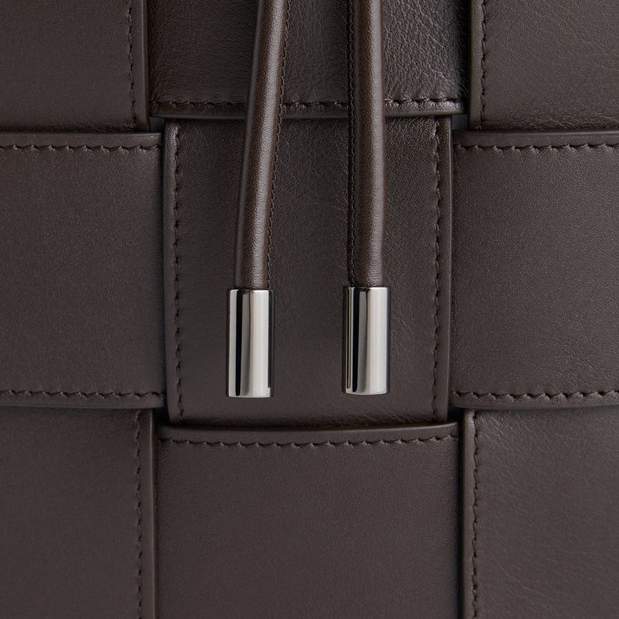 Brown Men Kith and Giorgio Armani Leather Woven Rucksack Bags | 8639-WEYLF