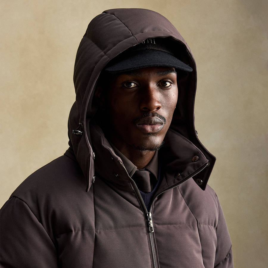Brown Men Kith and Giorgio Armani Midi Puffers | 0261-RQUTL