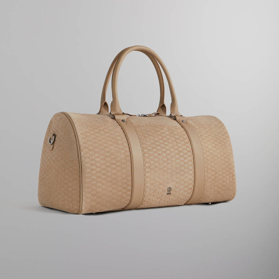 Brown Men Kith and Giorgio Armani Monogram Suede Duffle Bags | 0496-TQKRU