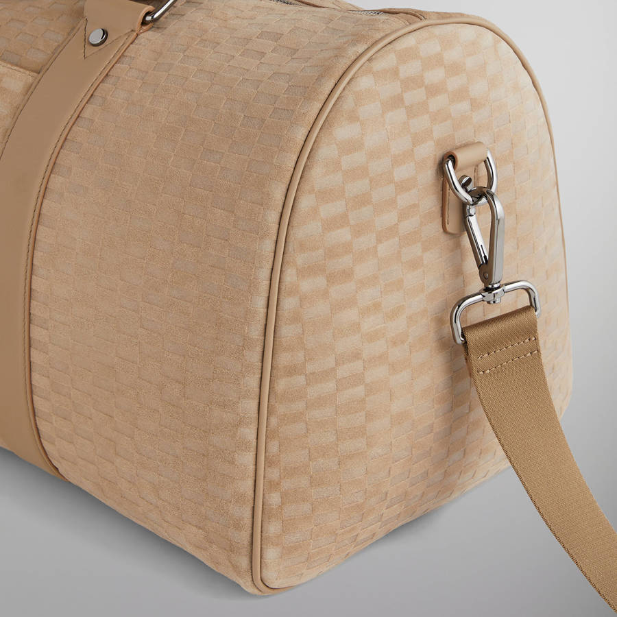 Brown Men Kith and Giorgio Armani Monogram Suede Duffle Bags | 0496-TQKRU