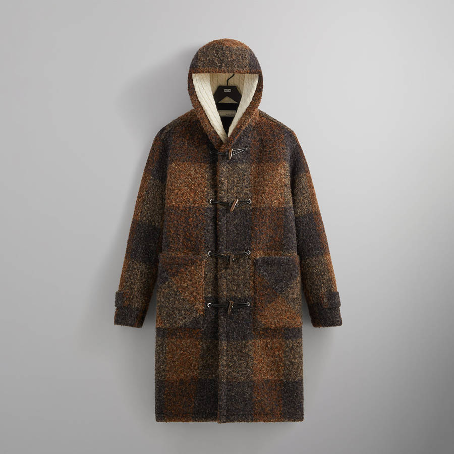 Brown Men Kith and Kin Boucle Check Nolen Coats | 7581-QYZIN
