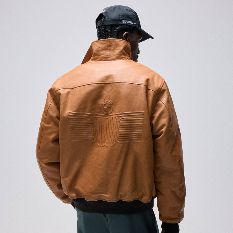 Brown Men Kith for BMW Leather Hawthorne Flight Jackets | 5264-ZGUQX