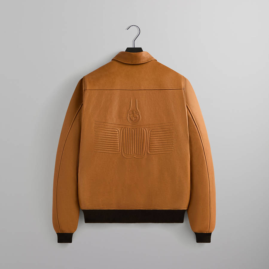 Brown Men Kith for BMW Leather Hawthorne Flight Jackets | 5264-ZGUQX