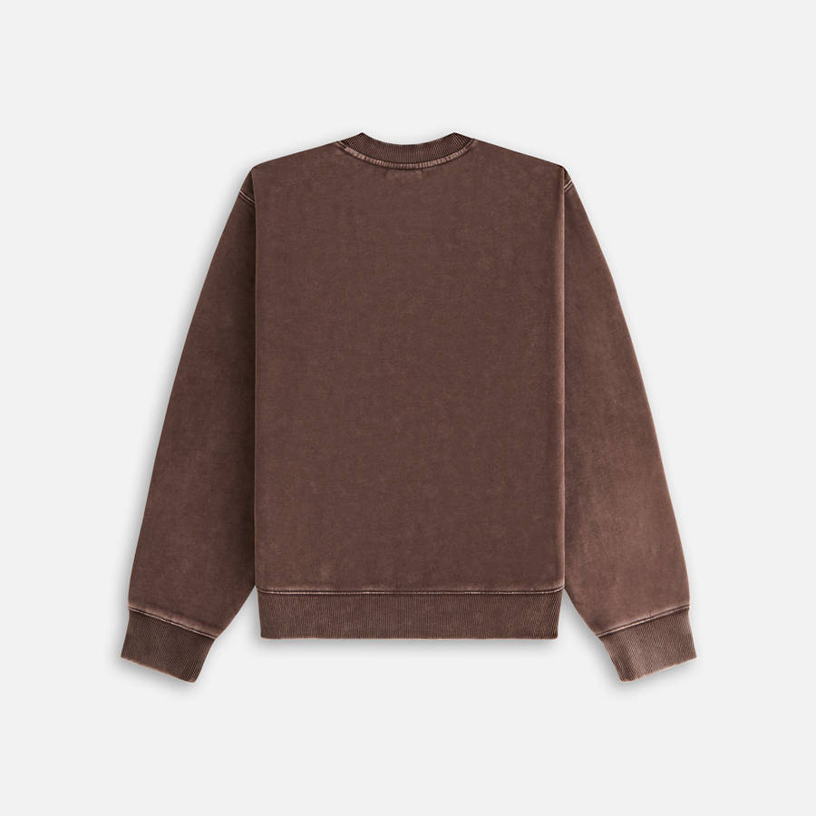 Brown Women Kith Ashwin Sueded Crewneck Sweatshirts | 2618-OAPTM