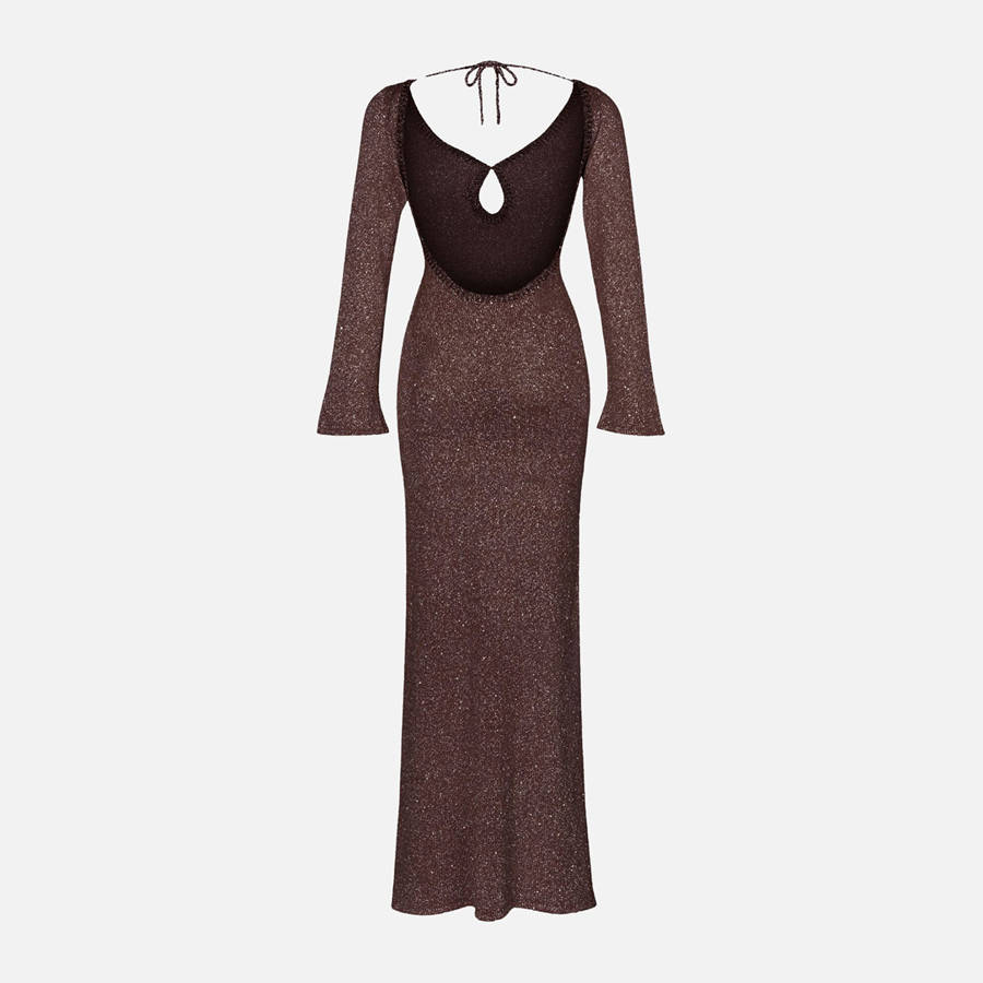 Brown Women Kith Asta Resort Fiona Keyhole Dress | 7251-QZMAS
