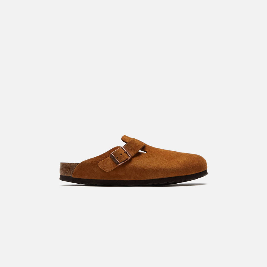 Brown Women Kith Birkenstock WMNS Boston Suede Mules | 5614-ACLHU