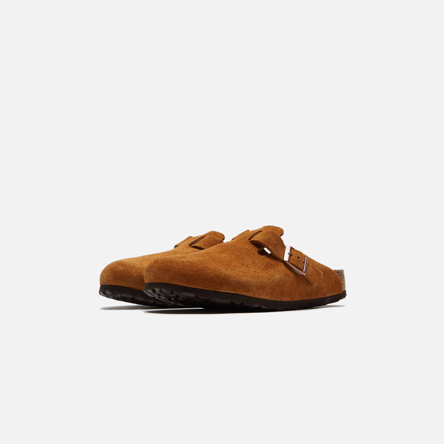 Brown Women Kith Birkenstock WMNS Boston Suede Mules | 5614-ACLHU