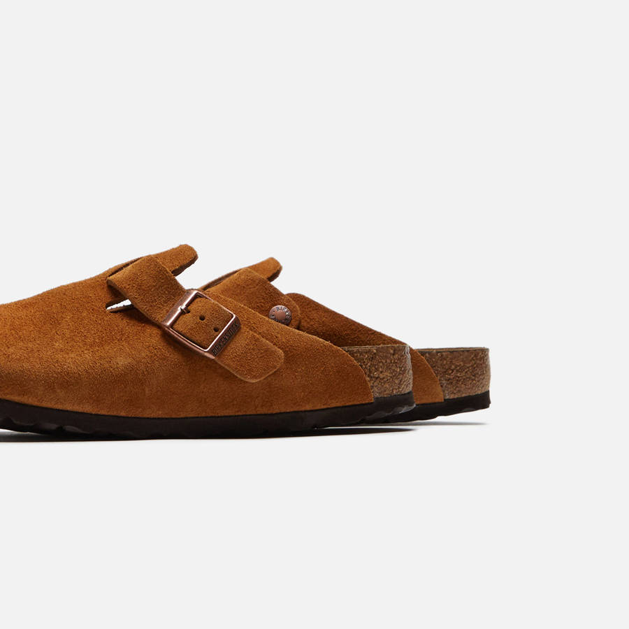 Brown Women Kith Birkenstock WMNS Boston Suede Mules | 5614-ACLHU