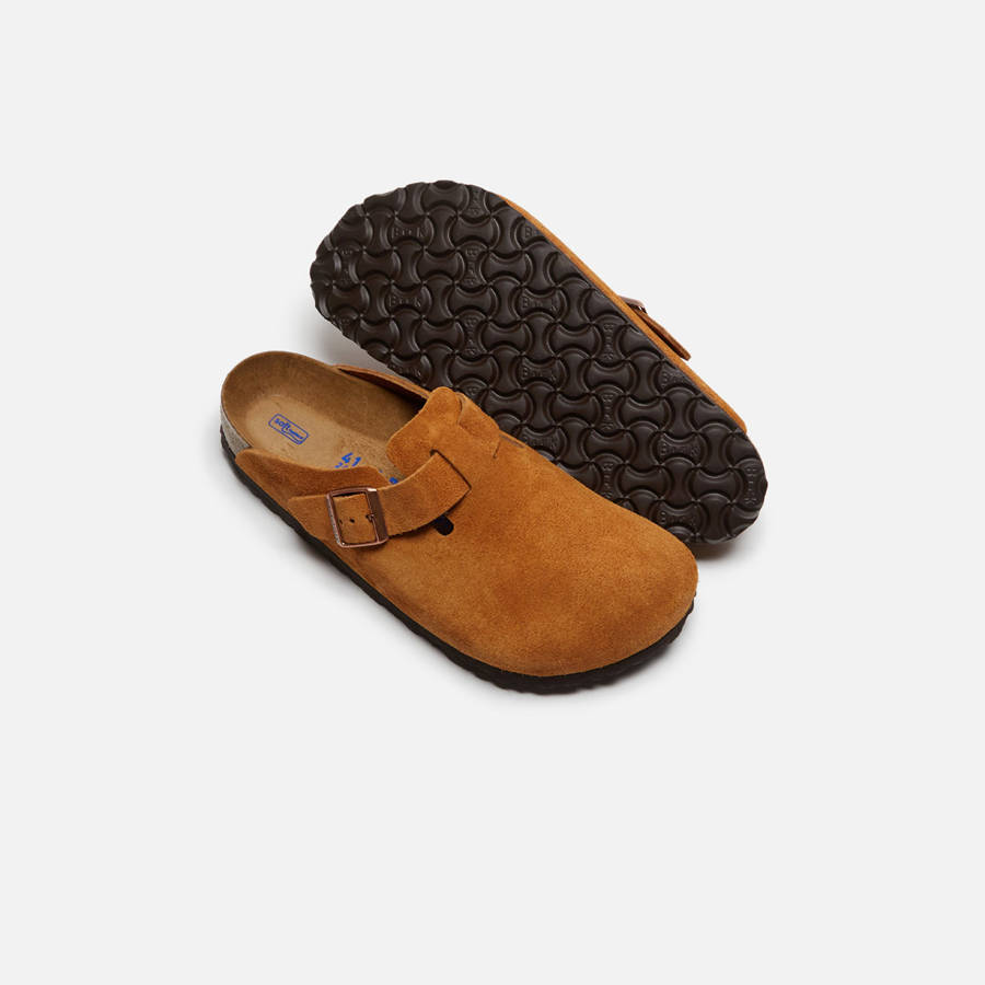 Brown Women Kith Birkenstock WMNS Boston Suede Mules | 5614-ACLHU