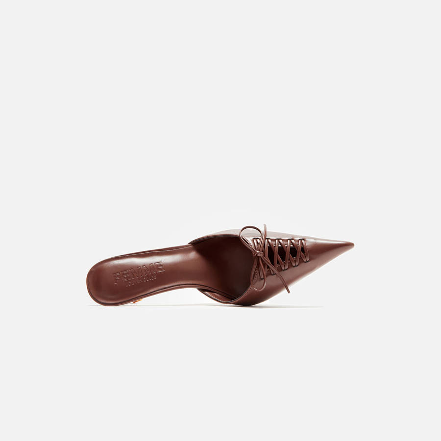 Brown Women Kith Femme LA Louis Slipper Heels | 2534-RTMVE