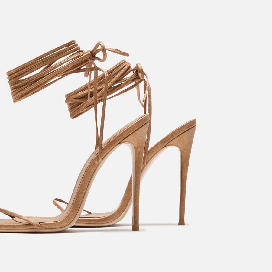 Brown Women Kith Femme LA Soleil Lace Up Heels | 6413-IDJXH