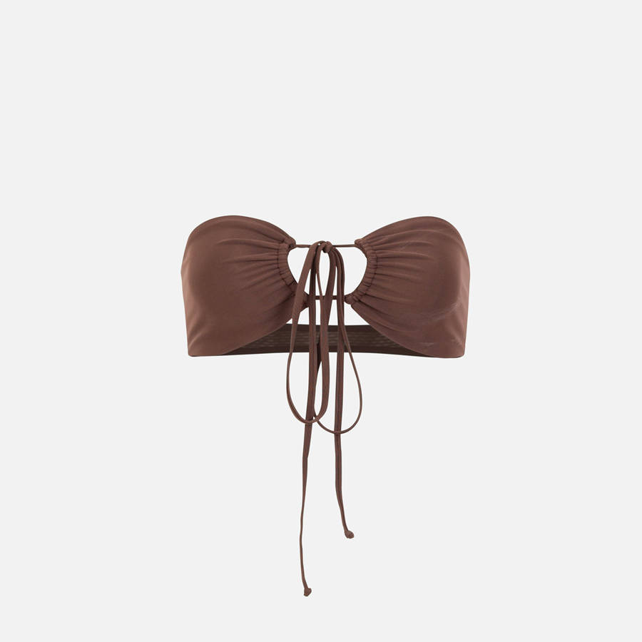 Brown Women Kith Gonza Bandeau Top Swim | 9531-INLDQ