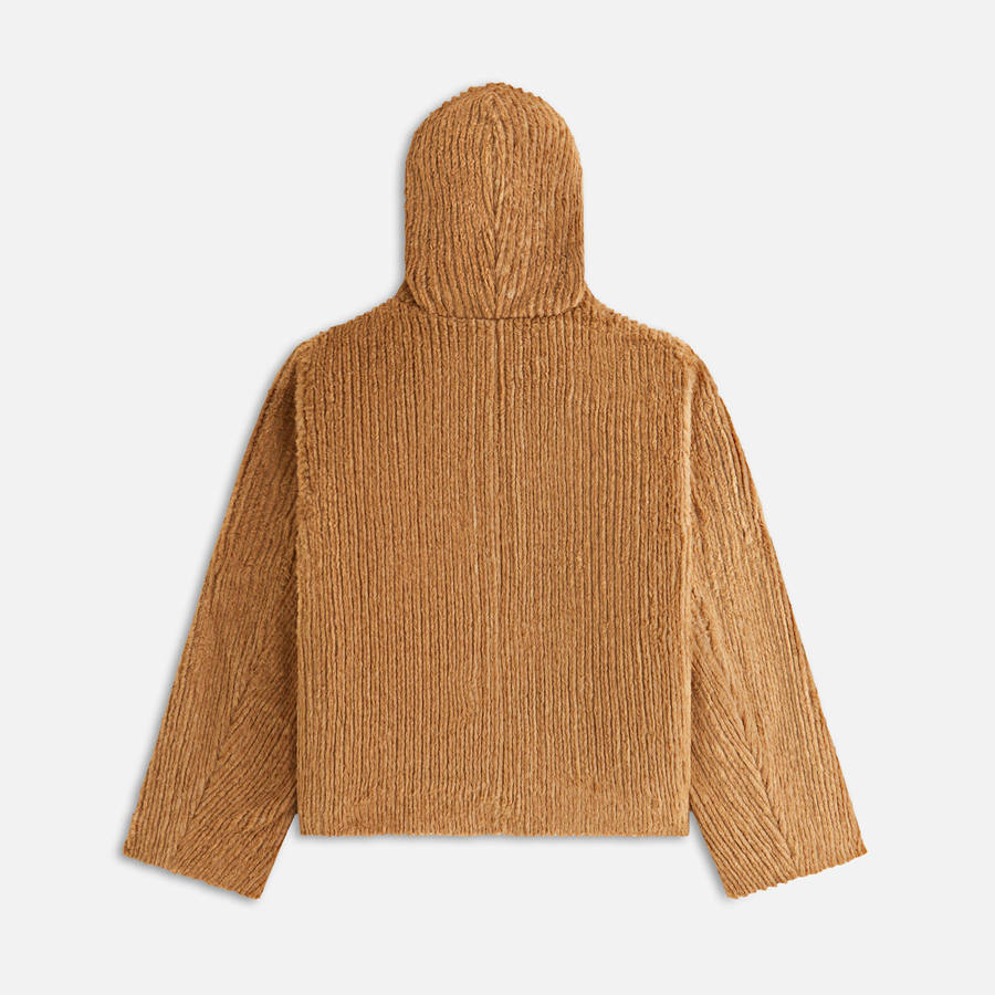 Brown Women Kith Harlyn Hooded Fur Jackets | 1498-AKPQE