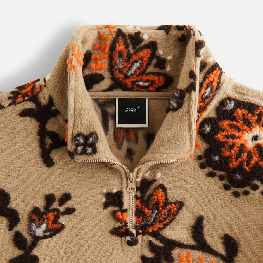 Brown Women Kith Hunter III Paisley Sherpa 1/4 Zip Sweatshirts | 3764-PJFHT
