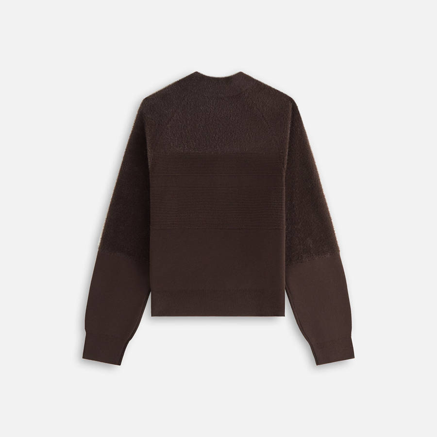 Brown Women Kith Presley Blocked Mohair Zip Sweatshirts | 5783-ULDYB