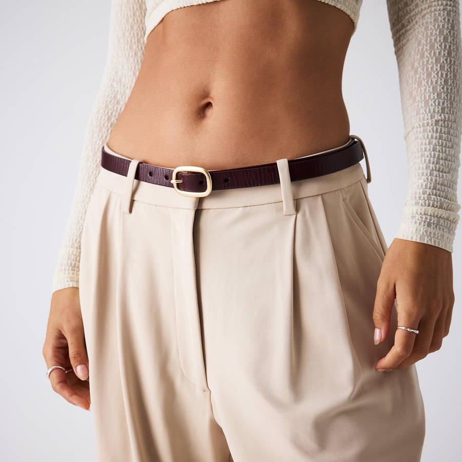 Brown Women Kith Round Buckle Leather Belts | 5406-ZNIUW
