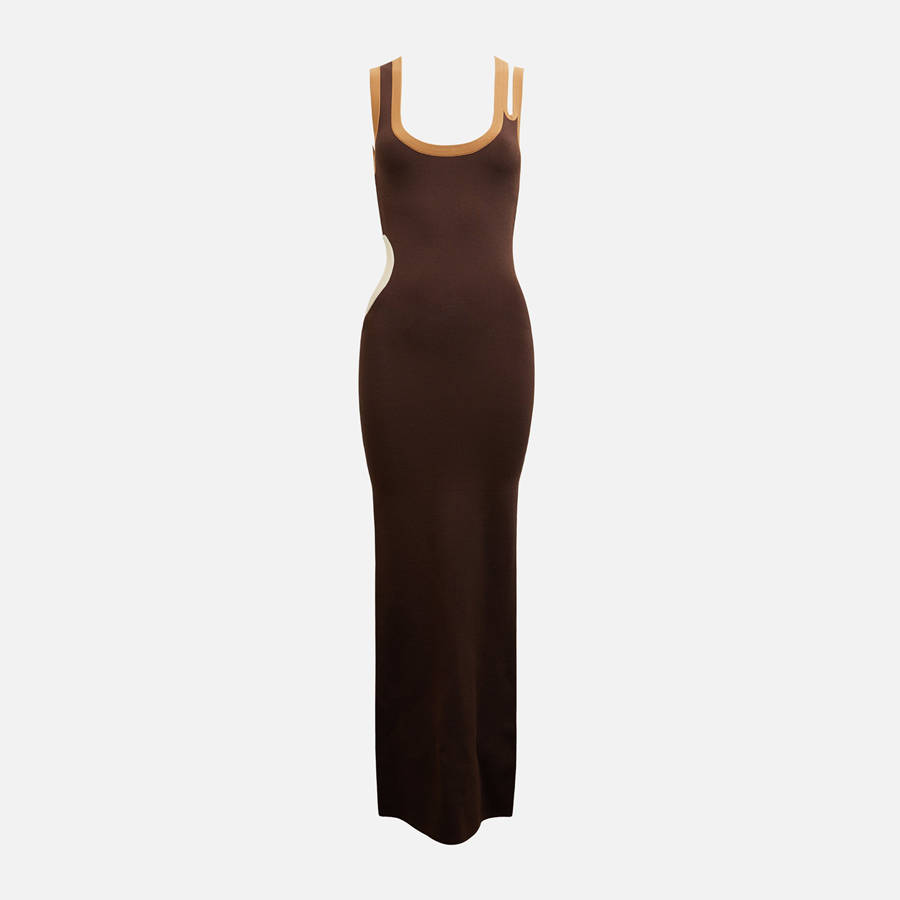 Brown Women Kith SIR Salvador Cut Out Dress | 5728-KDWTP